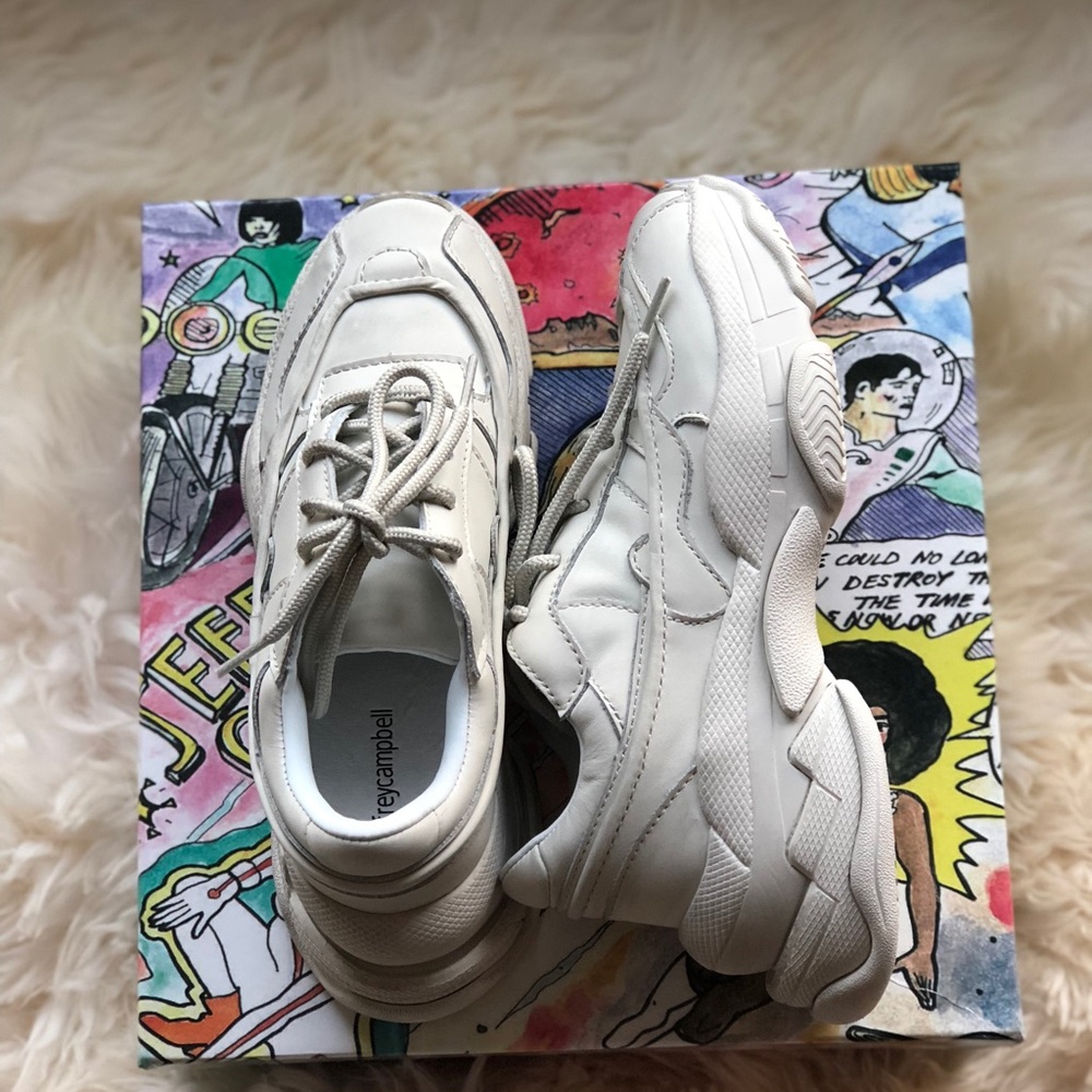 Jeffrey Campbell Malware Off White Wedge Sneaker